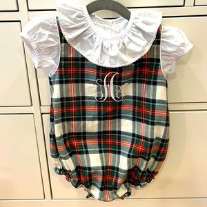 The Beaufort Bonnet Company Plaid Bodysuit - Red, Green, White